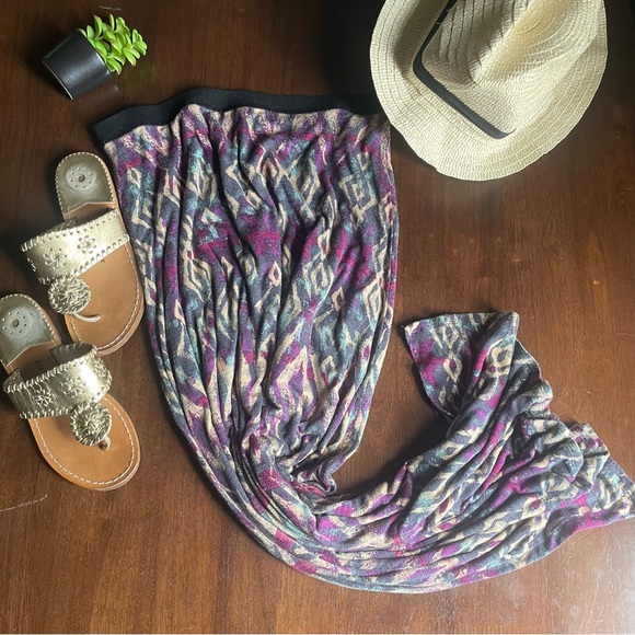 Free People Sashaying Slub Skirt in Slate Combo Size - Picture 10 of 11